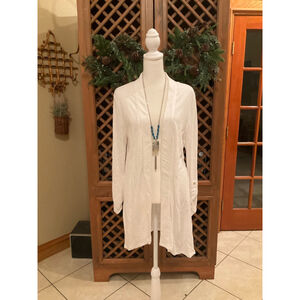 Artisan NY Minimalist Linen White Open Cardigan Size Medium